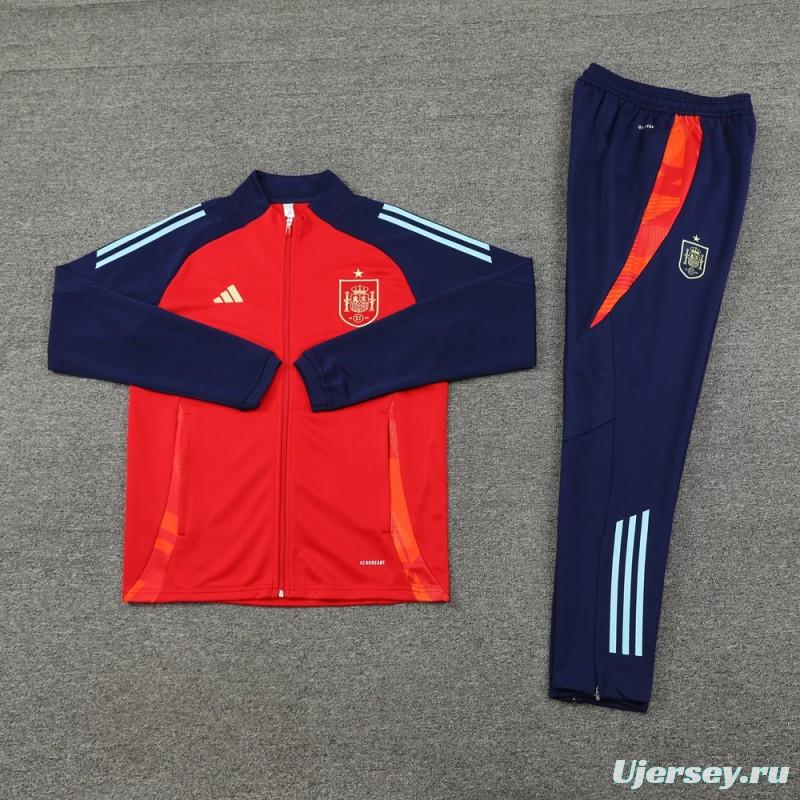 2024 Spian Red/Navy Full Zipper Jacket +Long Pants