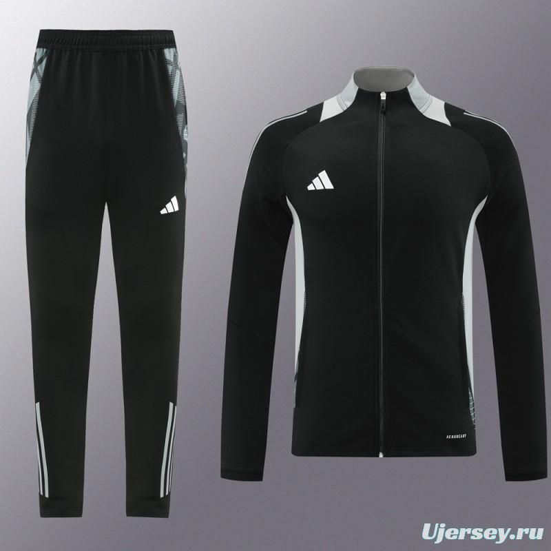 24/25 Adidas Black Full Zipper Jacket +Long Pants