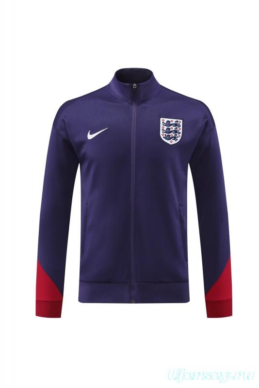 2024 England Navy Full Zipper Jacket +Long Pants