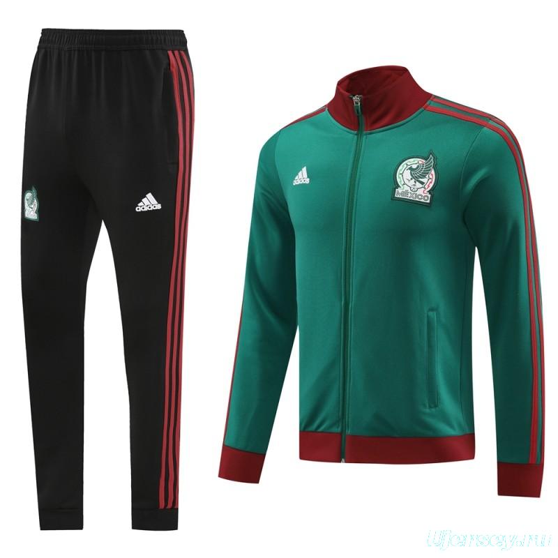 2024 Mexico Green Full Zipper Jacket +Long Pants
