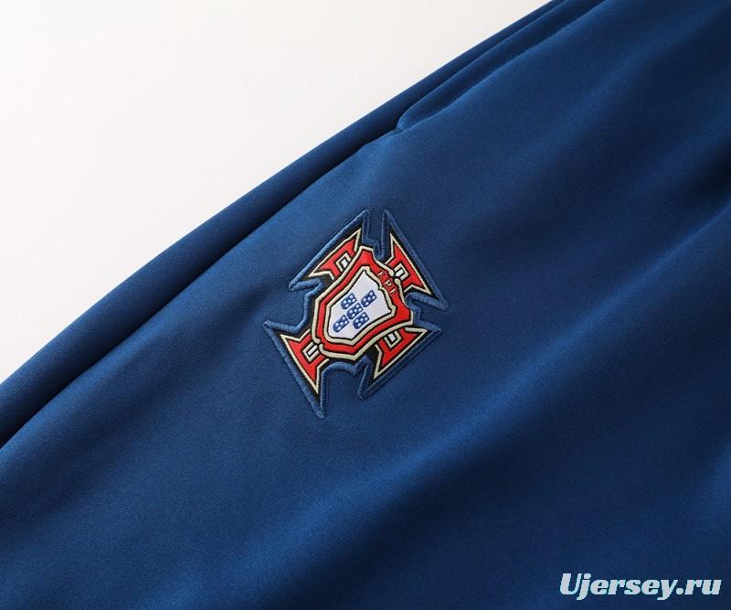 2024 Portugal Navy Full Zipper Jacket +Long Pants