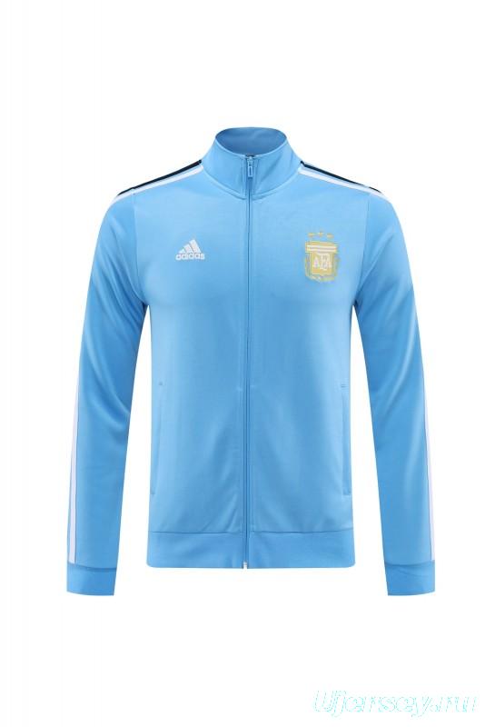 2024 Argentina Blue Full Zipper Jacket +Long Pants