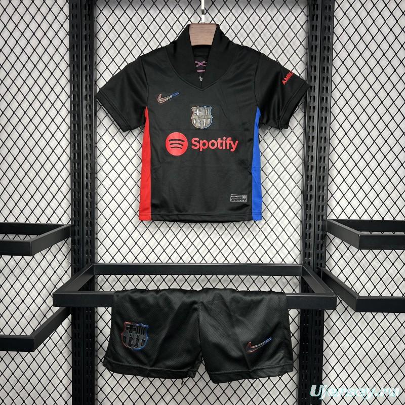 24/25 Kids Barcelona Away Black Jersey