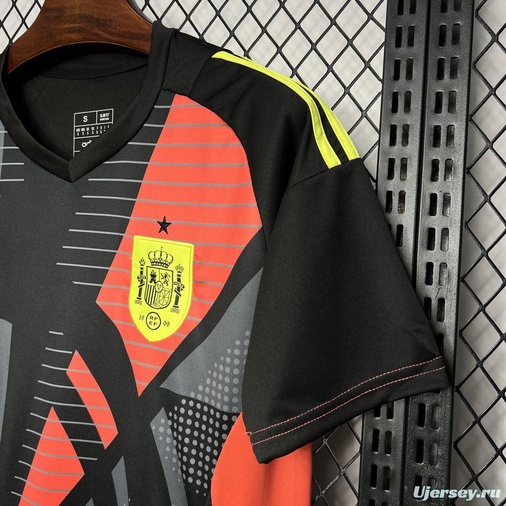 2024 Spain Euro Goalkeeper Black Jersey