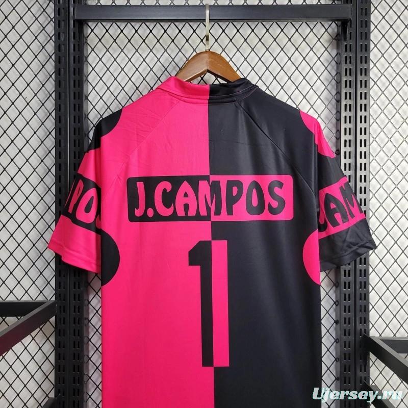 Retro 1998 Mexico CAMPOS 1 Home Black Pink Jersey