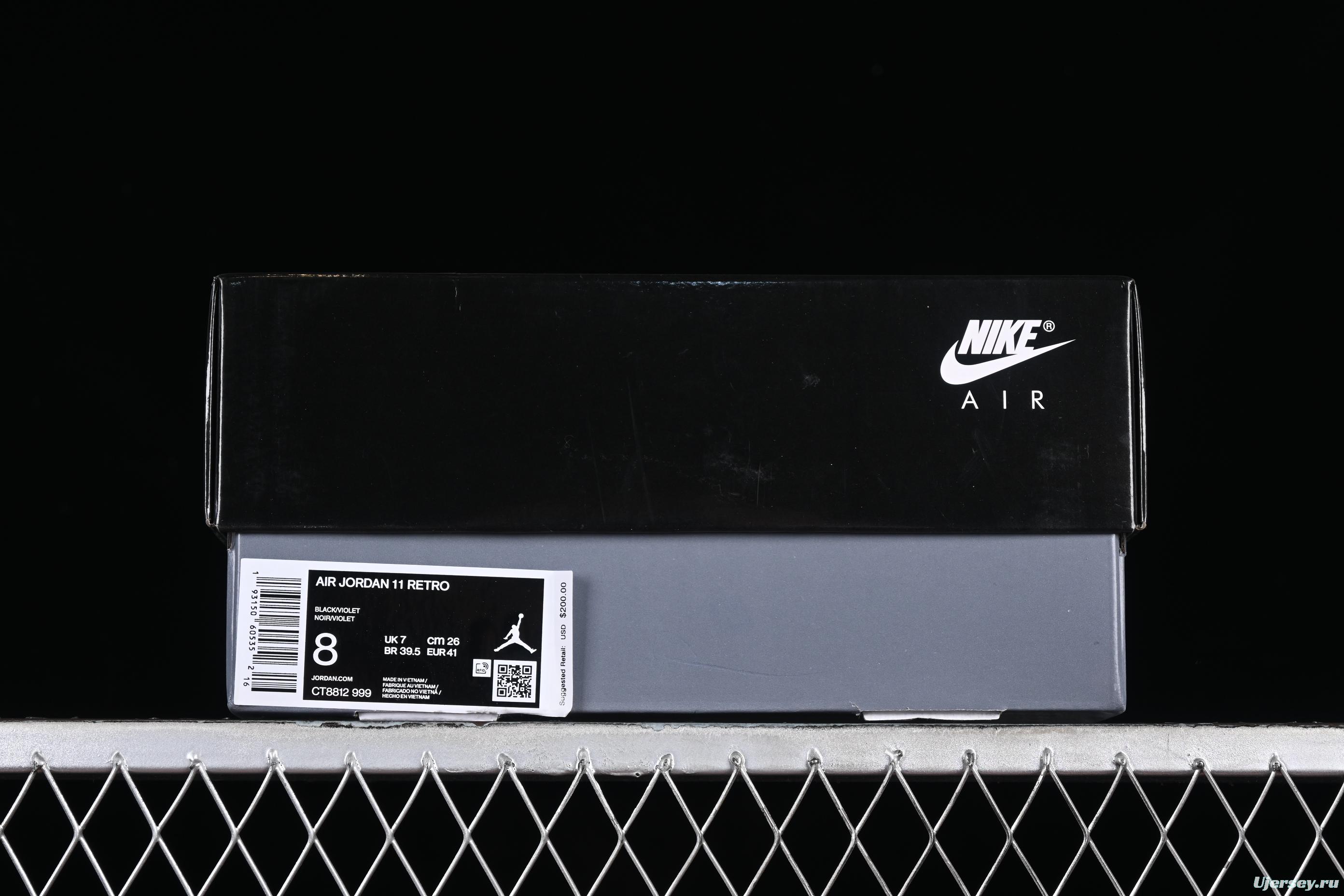 Nike Air Jordan 11 Retro Basketball Shoes with Patent Leather and Carbon Fiber Plate - CT8812-999