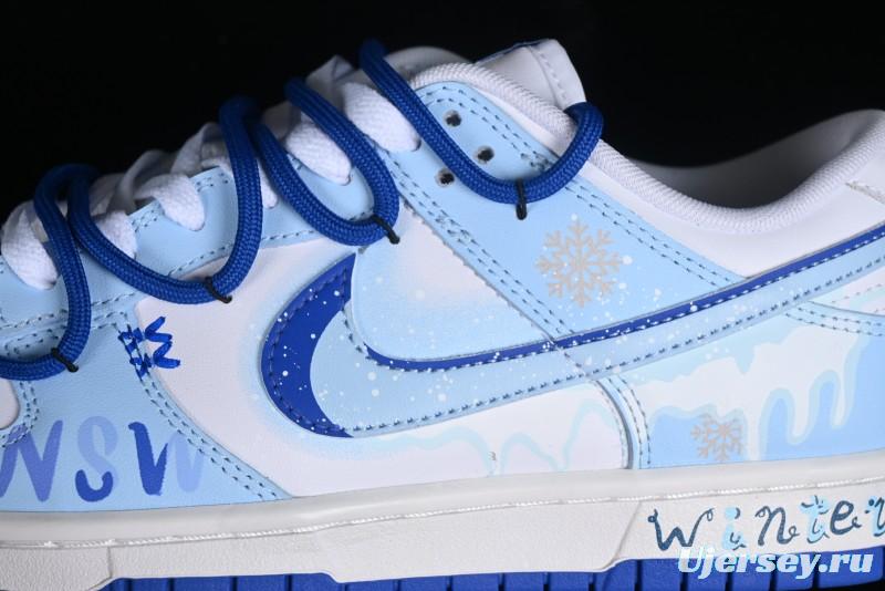 Nike Dunk Low Winter is Here Minimalist White Blue SB Lace-Up Low-Top Casual Skate Shoes - DV0831-104