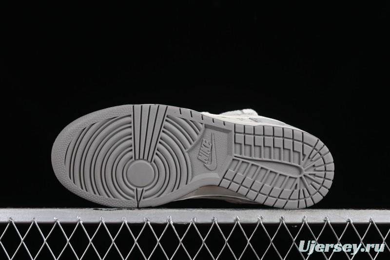 Nike SB Dunk Low LV Collaboration - Beige Grey Strap Pig Suede Anniversary High-End Custom Low-Top Casual Sneakers - SJ2068-237