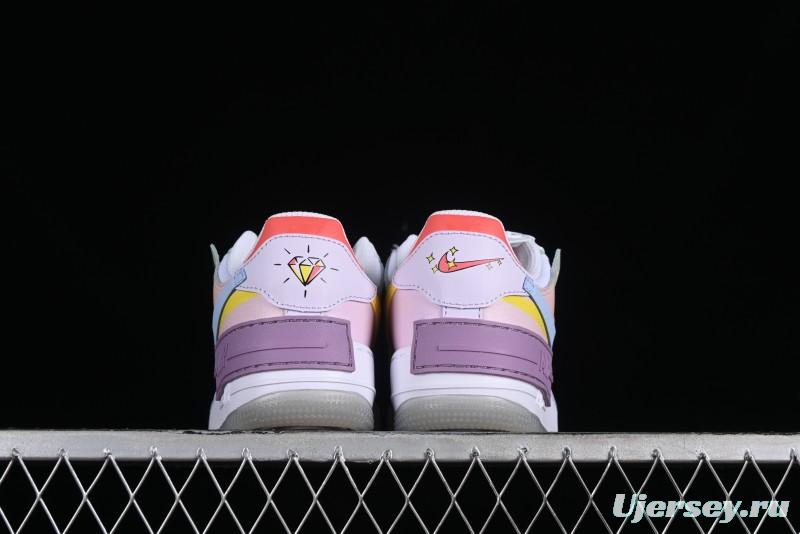 Nike Air Force 1 Shadow Lightweight Elevated Low-Top Versatile Sneakers - CW2630-141