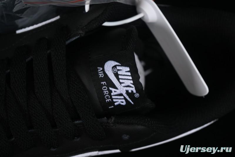 Nike Air Force 1 '07 Low Classic Black White Swoosh Casual Sneakers - FZ0627-010