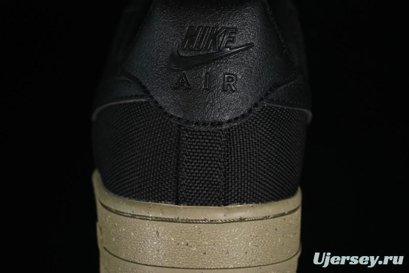 Nike Air Force 1 '07 Low Black Green Canvas Casual Sneakers - FJ4160-001
