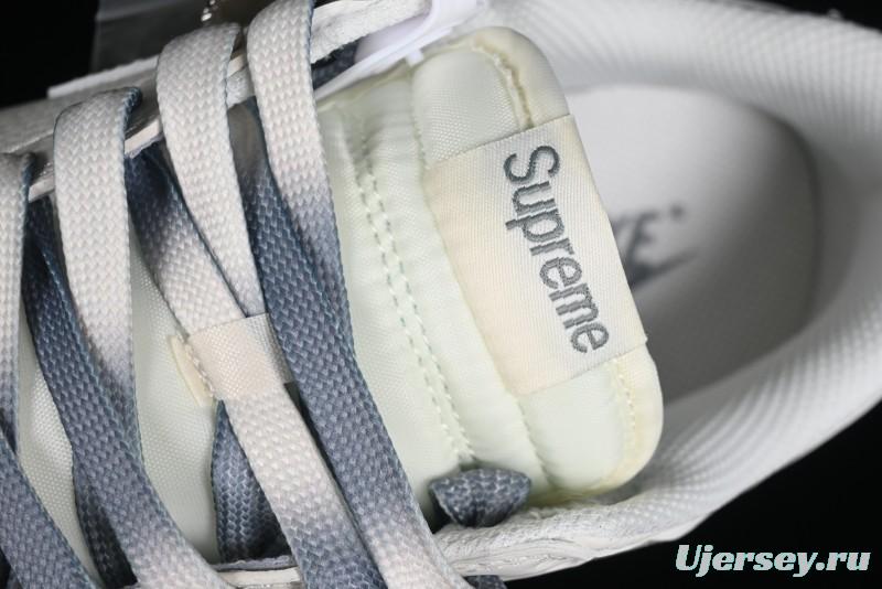 Supreme x Nike SB Dunk Low Anniversary Edition White Grey Customized Low-Top Casual Skate Shoes - BB8657-105