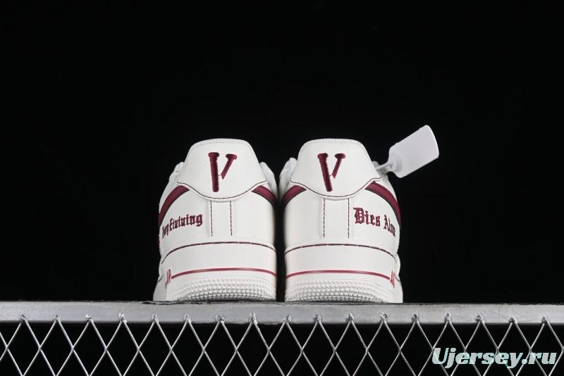 Nike Vlone x Air Force 1 '07 Low Collaboration Wine Red Casual Sneakers - AA5360-010