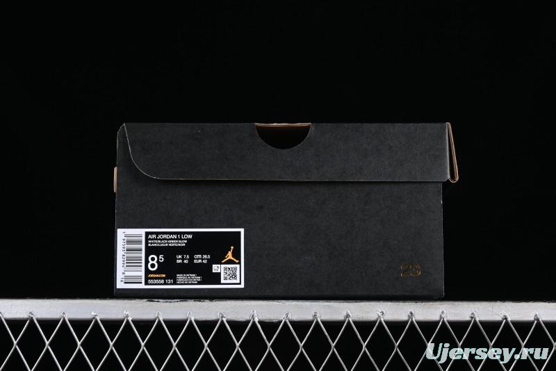 Nike Air Jordan 1 Low Retro Basketball Shoes in Mint Green and Black - 553558-131