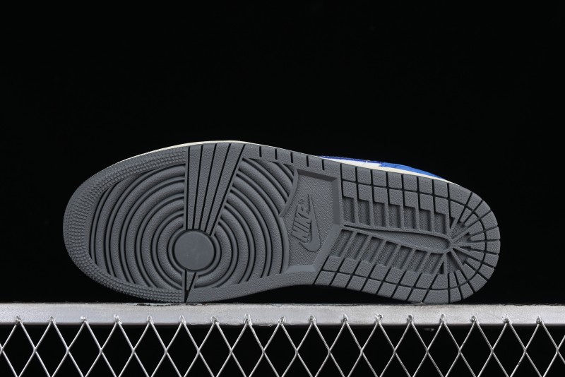 Nike Air Jordan 1 Low Flight Vintage Retro Sneakers in White and Blue - FV8439-104