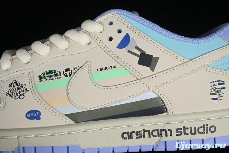 Nike SB Dunk Low Porsche Colorway Low-Top Casual Skateboarding Shoes - MU0232-363
