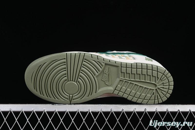 Nike SB Dunk Low UN Collaboration - White Green Swoosh Anniversary Custom Low-Top Casual Skate Shoes - DQ1098-359