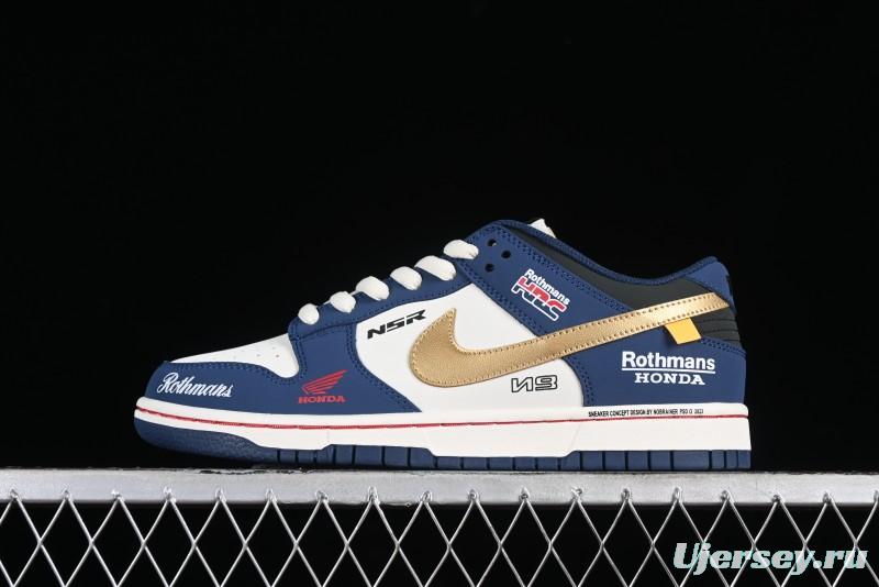 Nike SB Dunk Low Retro White Blue Collaboration Low-Top Casual Skateboarding Shoes - MU0232-365