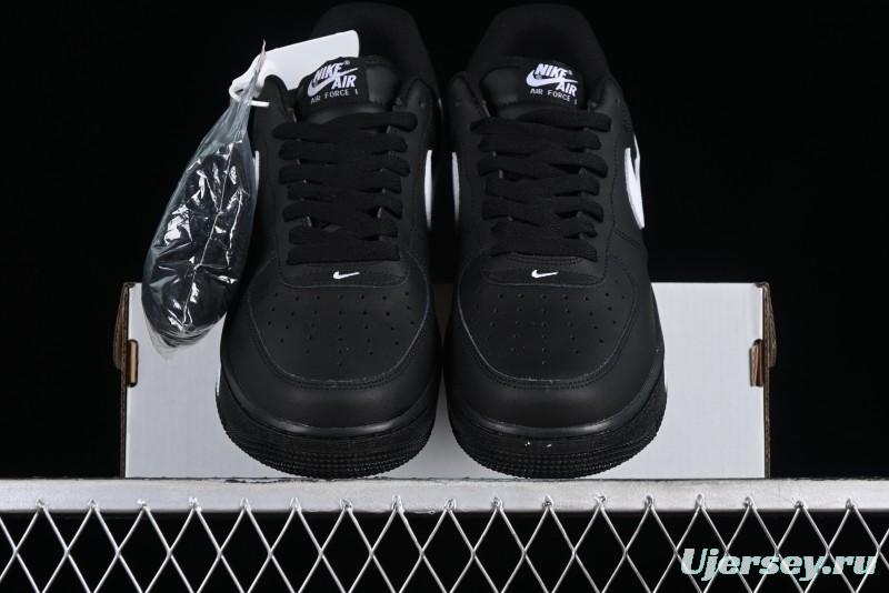 Nike Air Force 1 '07 Low Classic Black White Swoosh Casual Sneakers - FZ0627-010