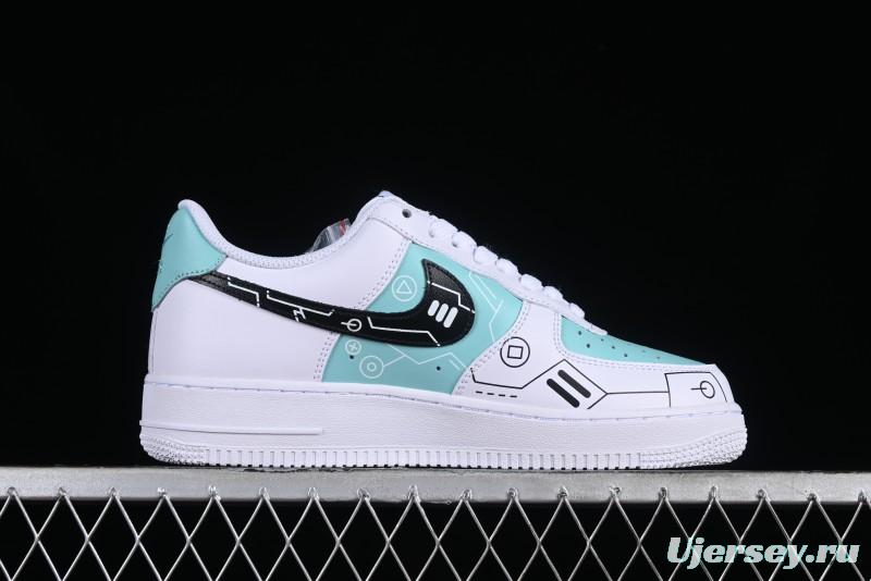 Nike Air Force 1 '07 Low PS5 Gaming Theme Ice Green Casual Sneakers - CW2288-114