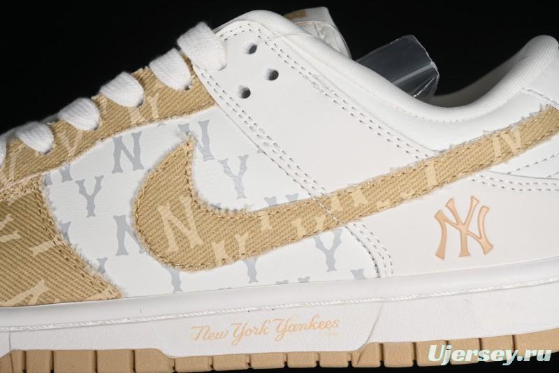 Nike SB Dunk Low MLB Collaboration - Yellow Denim Anniversary Custom Low-Top Casual Skate Shoes - DQ1098-346