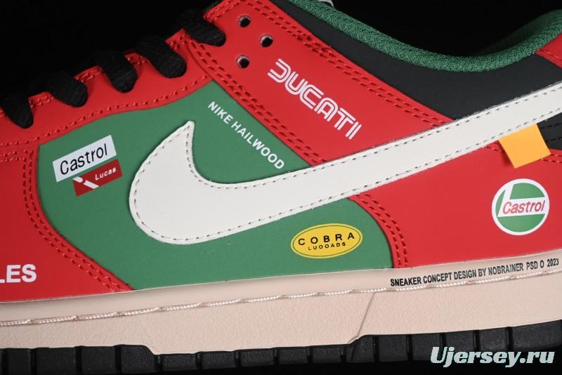 Nike SB Dunk Low Casual Skateboarding Shoes Racing Red/Green - MU0232-361