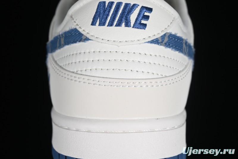 Nike SB Dunk Low MLB Collaboration - Blue Denim Anniversary Custom Low-Top Casual Sneakers - DQ1098-348