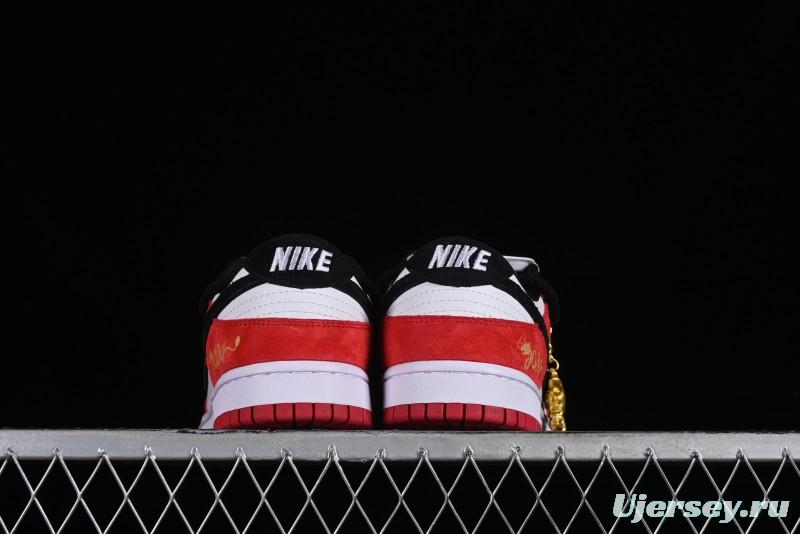 Nike SB Dunk Low Year of the Dragon Limited Edition - Black Swoosh Red Luck High-End Custom Low-Top Casual Sneakers - SJ2068-231