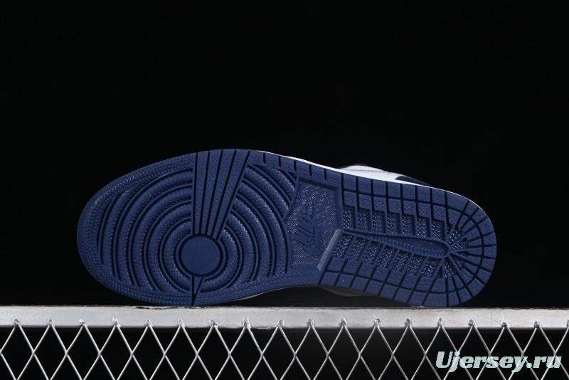 Nike Air Jordan 1 Low AJ1 White Blue Grey Low Top Lifestyle Basketball Shoes - 553558-141