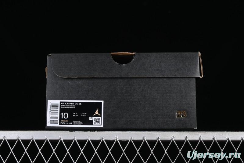 Nike Air Jordan 1 Mid "Flight Vintage" Retro Basketball Shoes with Washed Color Design - FV3619-106