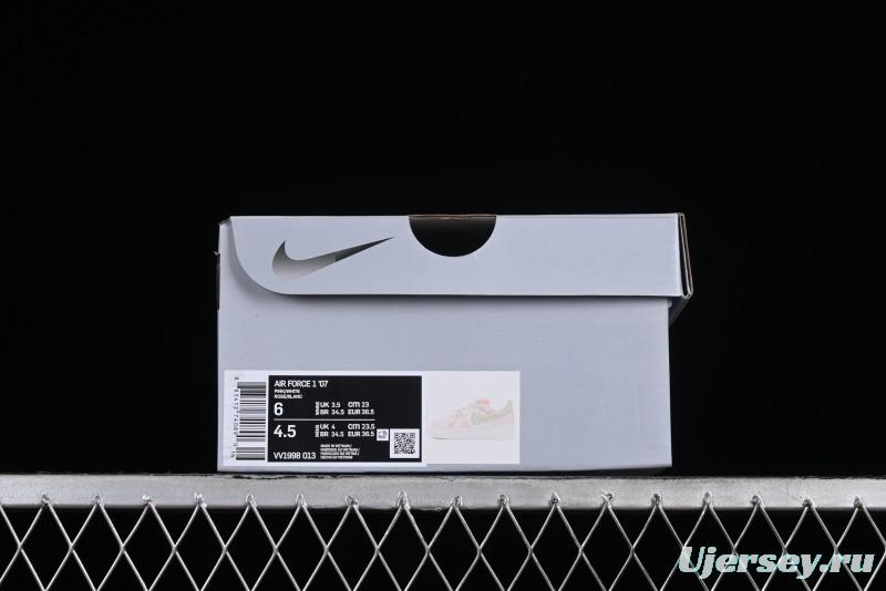 Nike Air Force 1 '07 Low Casual Sneakers with Dreamy Butterfly & Pastel Macaron Colorway - VV1998-013