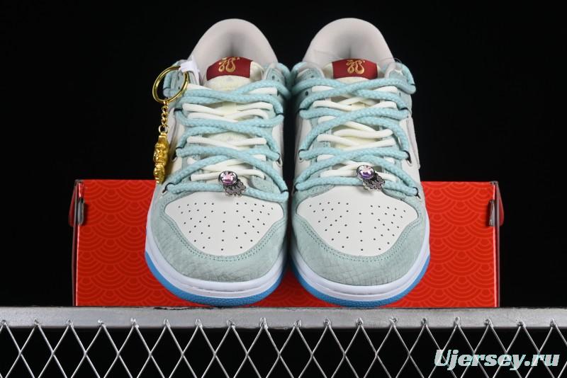 Nike SB Dunk Low Year of the Dragon Limited Edition - Gray Hook Dragon Soaring High Anniversary Premium Custom Low-Top Casual Skate Shoes - SJ2068-230