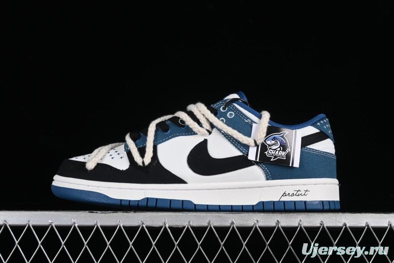 Nike Dunk Low High Street Style Ocean Protection Deconstructed SB Lace-Up Casual Skate Shoes - DV0834-101