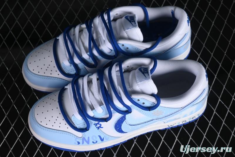 Nike Dunk Low Winter is Here Minimalist White Blue SB Lace-Up Low-Top Casual Skate Shoes - DV0831-104