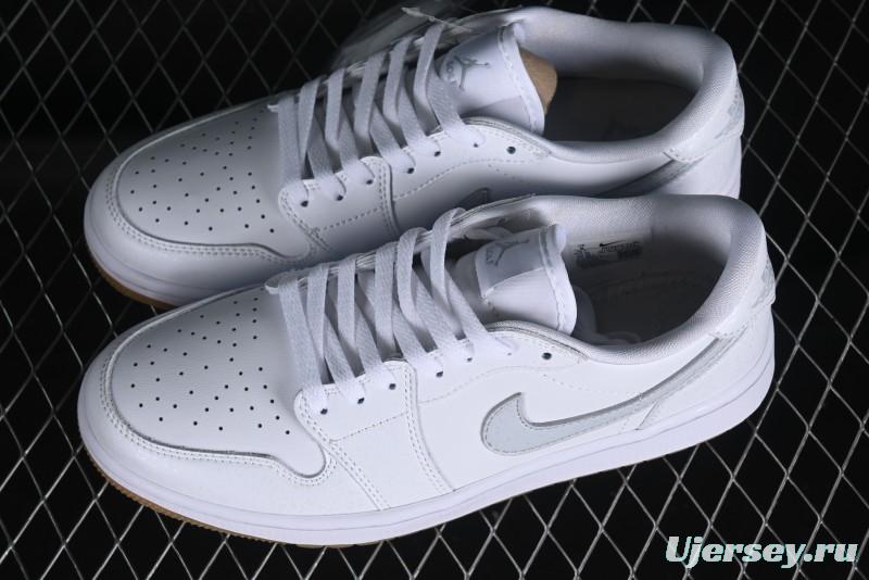 Nike Air Jordan 1 Low Golf Shoes White with Gum Sole - DD9315-111