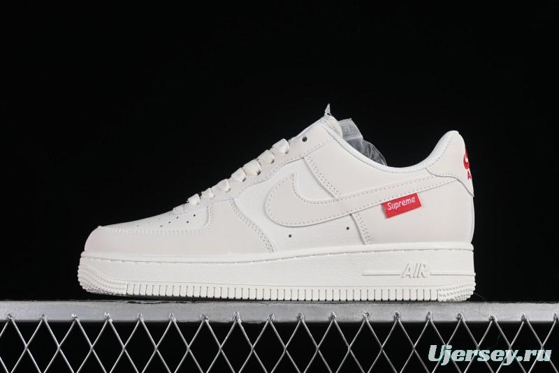 Supreme x Nike Air Force 1'07 Low Off-White Casual Skate Shoes with Zoom Air Cushion - HD1968-007