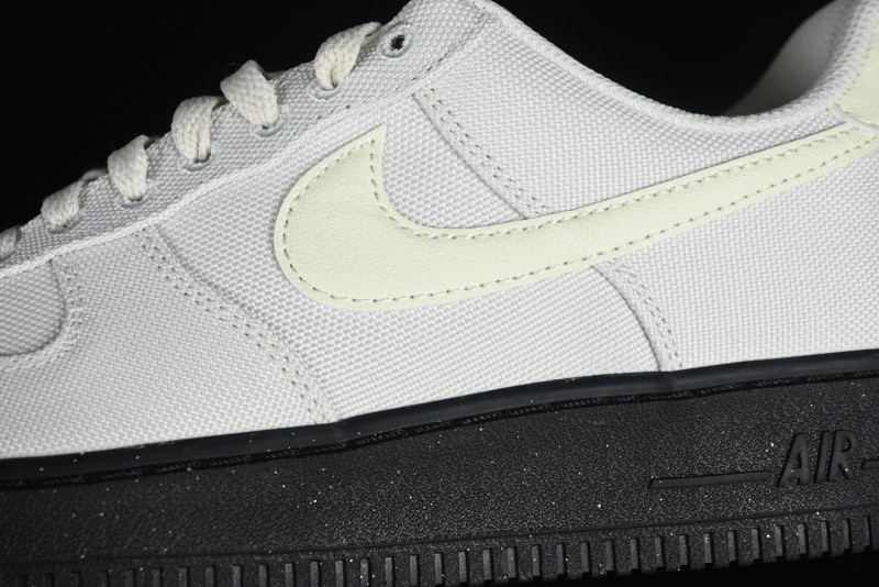Nike Air Force 1 '07 Low White Black Canvas Casual Sneakers - FJ4160-002