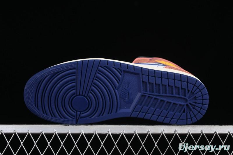 Nike Air Jordan 1 Mid "Flight Vintage" Retro Basketball Shoes with Washed Color Design - FV3619-106