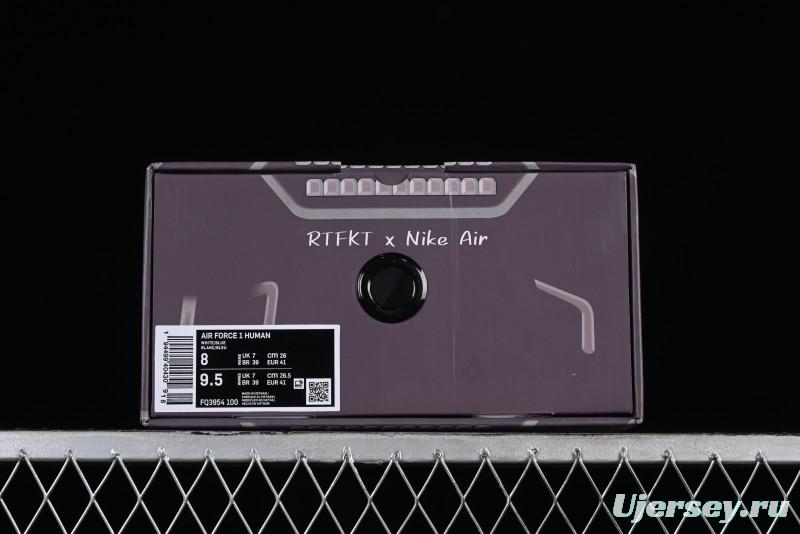 Nike RTFKT x Nike Air Force 1 Low Casual Sneakers with Full-Length Air Cushion - FQ3954-100