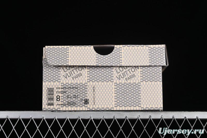 Nike SB Dunk Low LV Collaboration - Beige Black Red Glow in the Dark Anniversary High-End Custom Low-Top Casual Skate Shoes - JH8035-931