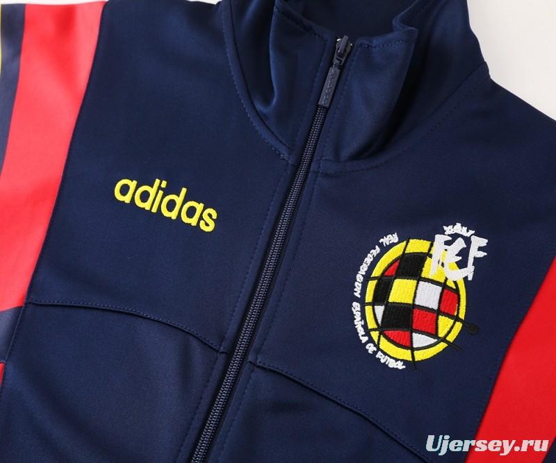 2024 Spain Navy Full Zipper Jacket +Long Pants