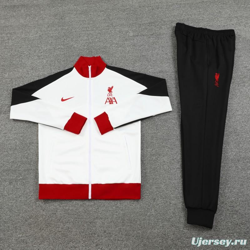 24/25 Liverpool White Full Zipper Jacket +Long Pants