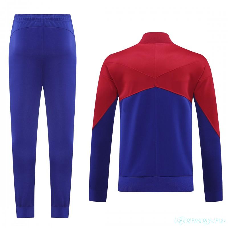 24/25 Barcelona Blue/Red Full Zipper Jacket +Long Pants