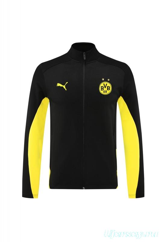 24/25 Borussia Dortmund Black/Yellow Full Zipper Jacket +Long Pants