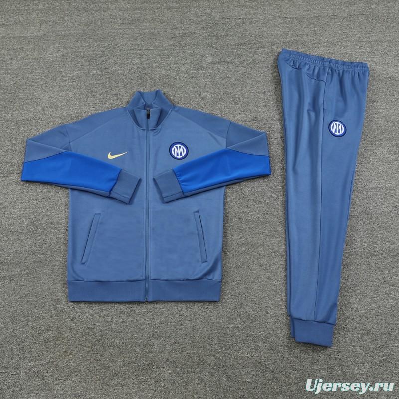 24/25 Inter Milan Blue Full Zipper Jacket +Long Pants