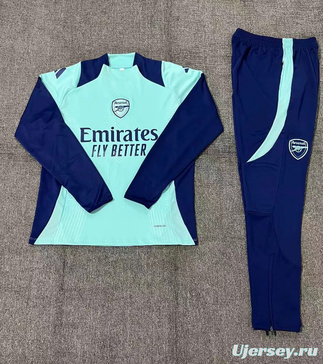 24/25 Kids Arsenal Blue/Navy Half Zipper Jacket+Long Pants