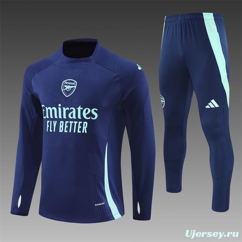 24/25 Arsenal Blue Half Zipper Jacket+Long Pants