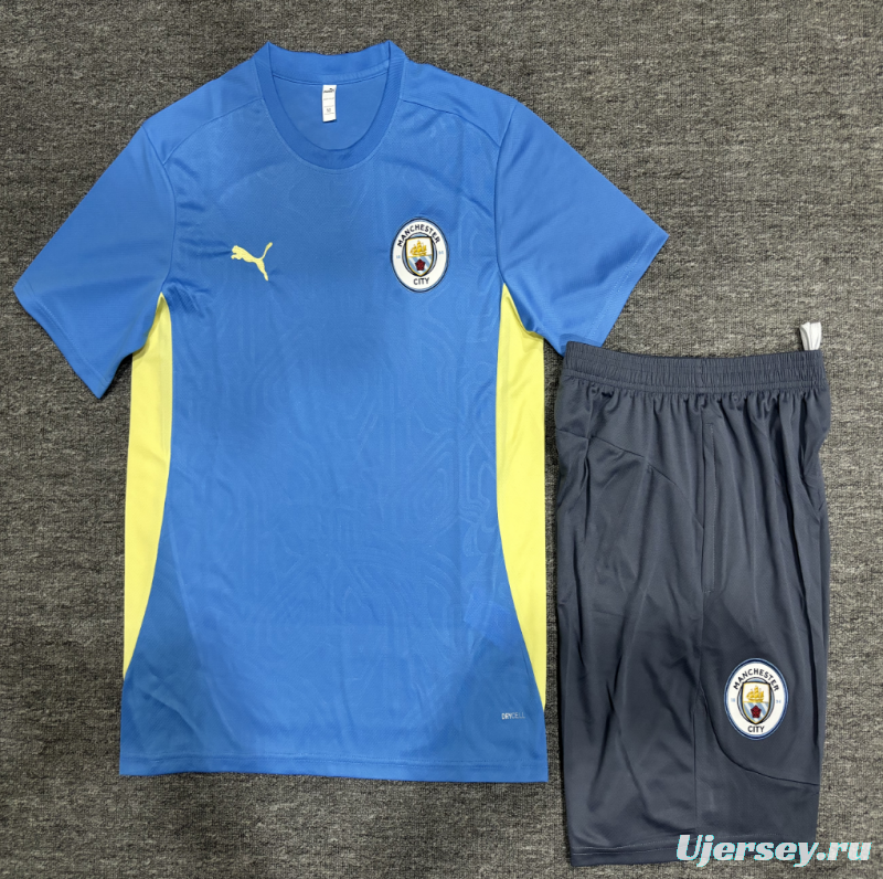 24/25 Kids Manchester City Sky Blue Short Sleeve Jersey+Shorts