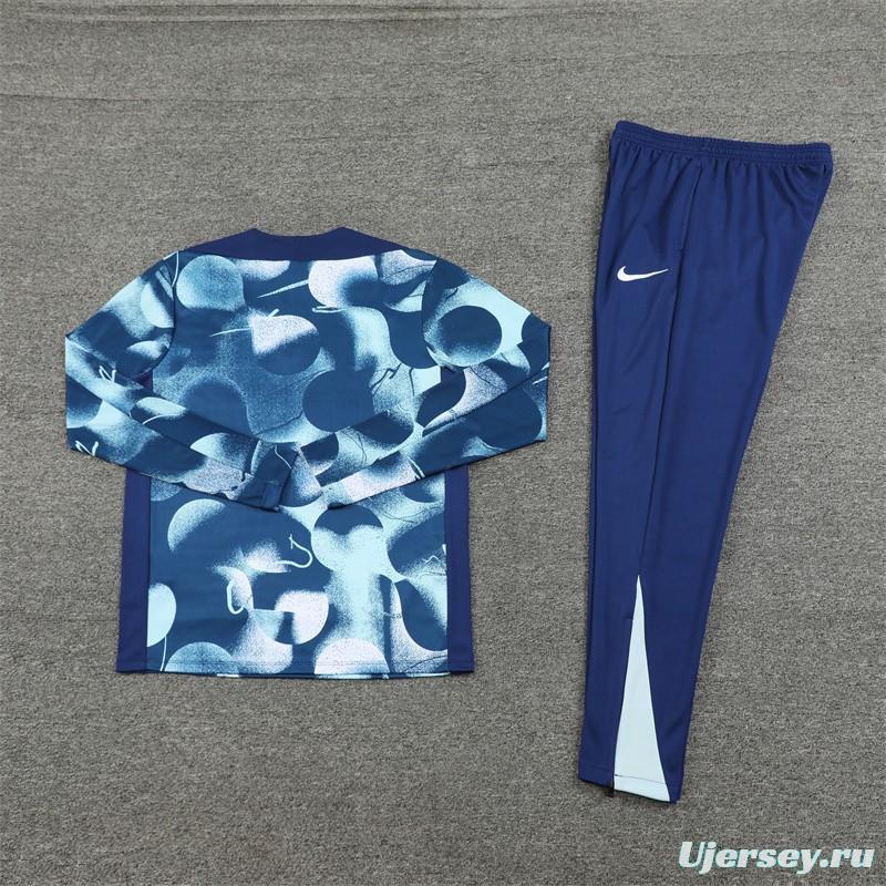 24/25 Tottenham Hotspur Blue Camouflage Half Zipper Jacket+Long Pants