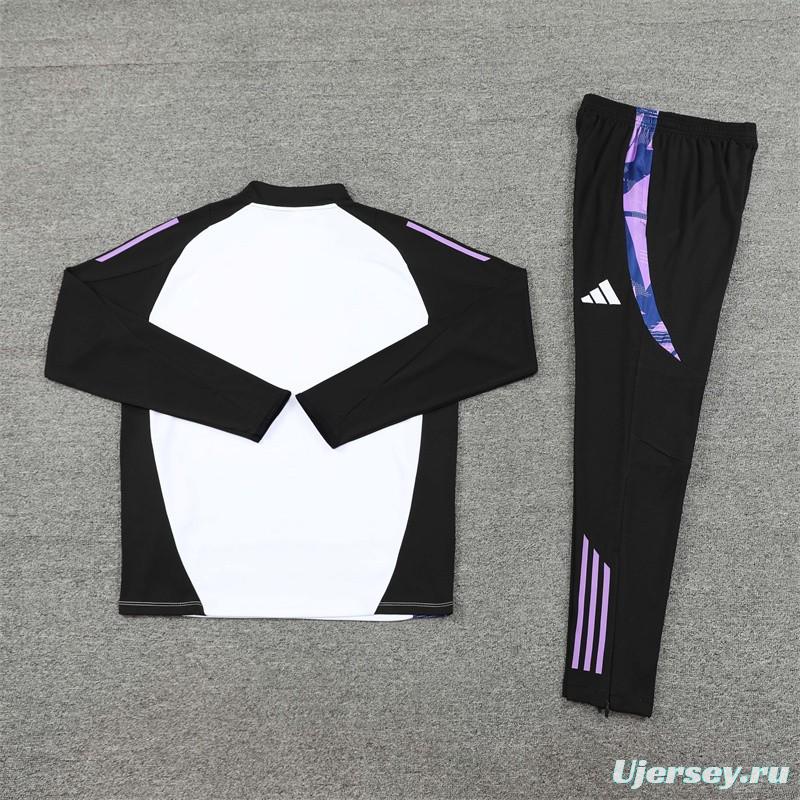 2024 Germany Black/White Half Zipper Jacket+Long Pants